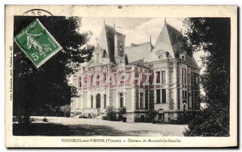 Old Postcard Vouneuil-sur-Vienne Chateau de Moussais Battle