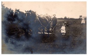 Plow Horses ,  Farmer with family