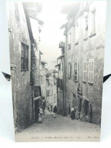 Women with Babies Standing Outside old Houses Tulle France Vtg Postcard c1905