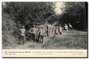 Old Postcard Militaria A hot alert couriers cavalry in the forest of Compiegne