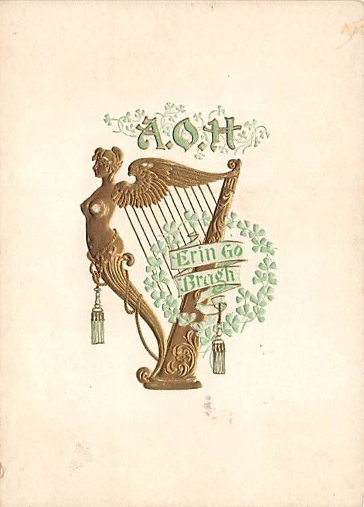 A.O. H Saint Patrick's Day Unused wear on front