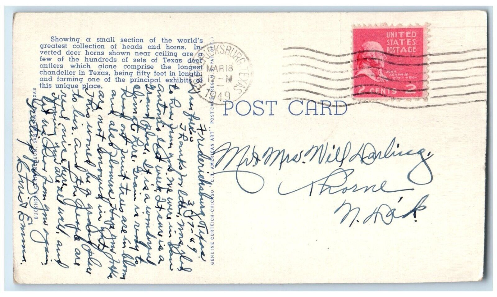 1949 West Room Famous Buckhorn Museum Interior Chair San Antonio Texas