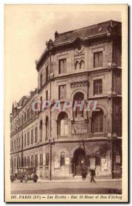 Old Postcard The Paris Schools Rue St Maur And Rue d & # 39Arboy