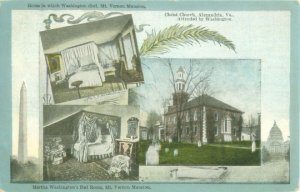 Mount Vernon, Alexandria Virginia  Christ Church and Rooms Pre-Linen Postcard