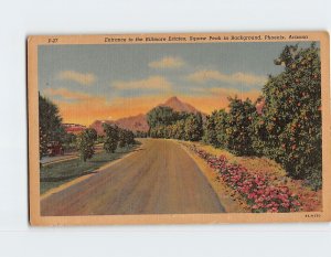 Postcard Entrance to the Biltmore Estates, Squaw Peak in Background, Phoenix, AZ