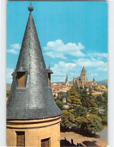 Postcard La Cathedral, seen from the merlons of the Alcázar, Segovia, Spain
