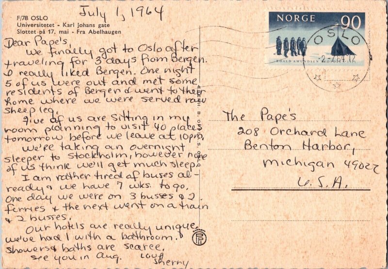 1960s Oslo Norway Multi View Continental Postcard CA10