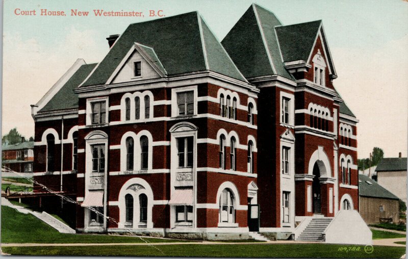 Court House New Westminster BC Postcard F14 *as is