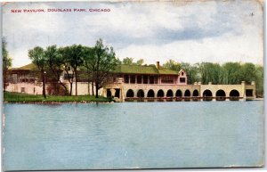 VINTAGE POSTCARD THE NEW PAVILLION AT DOUGLASS PARK CHICAGO POSTED 1911