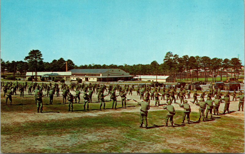 Vtg Bayonet Drill Basic Combat Training Fort Jackson South Carolina SC Postcard