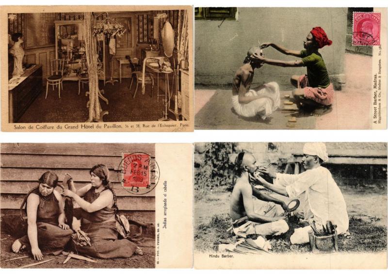 BARBERS, BARBER SHOP DIFFERENT COUNTRIES 22 CPA