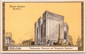 VINTAGE POSTCARD HOTEL STATLER ADVERTISING CARD BUFFALO NEW YORK (PRE-HILTON) T2