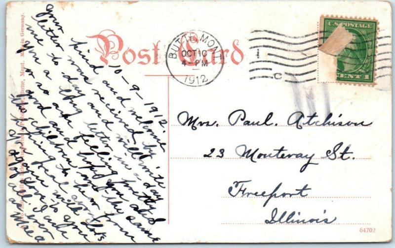 BUTTE, Montana  MT    THE ORIGINAL MINE  1912   Postcard