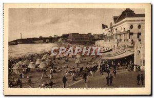 Old Postcard Biarritz Grande Plage and the Casino Municipal