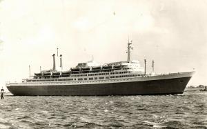 Holland America Line Steamer D.S.S. Rotterdam (1960) RPPC