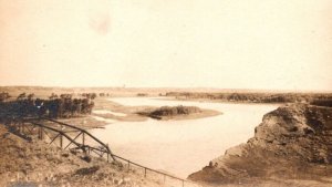 RPPC Yellowstone River  Railroad Bridge  Real Photo Postcard  c1910