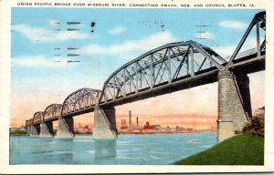 Iowa Council Bluffs Union Pacific Bridge Over Missouri River 1948