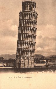 Vintage Postcard Pisa Il Campanile Free-Standing Bell Tower Cathedral Pisa Italy