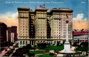 Vtg San Francisco California CA Hotel St Francis & Union Square 1910s Postcard