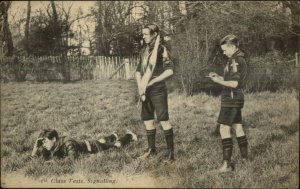 Boy Scouts 1st Class Signalling c1910 Postcard