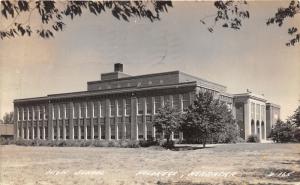 Holdrege Nebraska~High School Building~Trees on Lawn~1940 RPPC Postcard