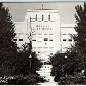 c1950s Greeley, CO Senior High School Litho Photo Postcard Rare Picture A38