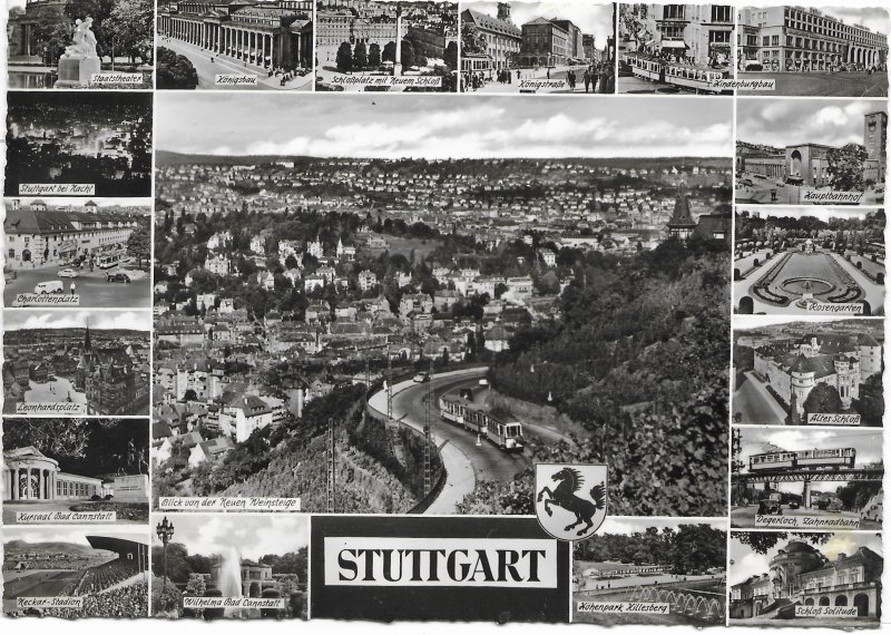 Germany. Stuttgart. key sites.  Mint card.