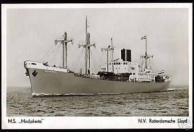 Royal Dutch Lloyd, M.S. Modjokerto (1940s) RPPC