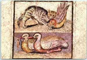 M-23484 Mosaic w/ wild cat quail and two drakes Roman National Museum Italy