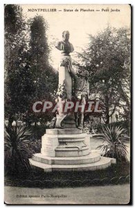 Montpellier Old Postcard Statue of Planchon Small garden