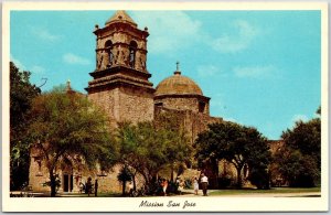 Mission San Jose San Antonio Texas Stone Carving Facade Main Entrance Postcard