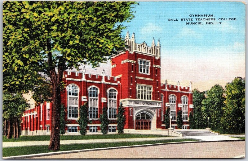 Gymnasium Ball State Teachers College Muncie Indiana IN Front View Postcard