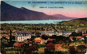 CPA AIX-les-BAINS - Vue générale et le Lac du BOURGET - Abbaye d'.. (653471)