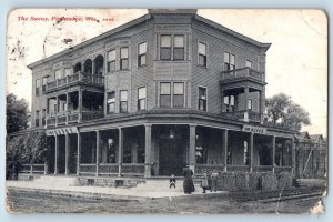 Pewaukee Wisconsin Postcard The Savoy Building Exterior View 1916 Vintage Posted