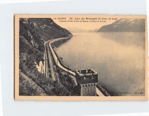 Postcard Lac du Bourget, Chemin de fer d'Aix-le-Bains à Culoz et le Lac, France
