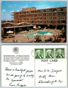 C. 1950's Marriott Motor Hotel Hot Shoppes Restaurant Washington,DC Vintage