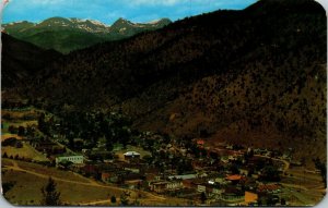 Vtg Panorama Idaho Springs Colorado CO Scenic Aerial Town View 1950s Postcard