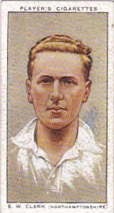 Player Vintage Cigarette Card Cricketers 1934 No 6 E W Clark