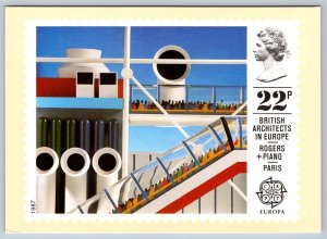 British Architects In Europe, GB 22p Stamp, Postcard Signed Minale Tattersfield