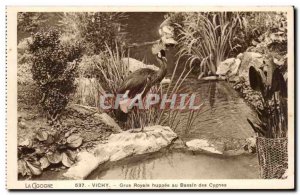 Vichy Old Postcard Crowned Crane hipe the Swan Basin (bird)