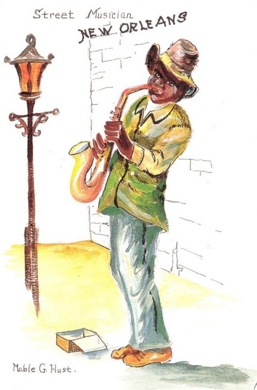 Louisiana New Orleans Street Musician By Mable G Hust