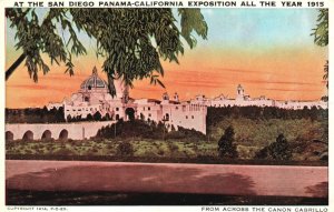 Vintage Postcard 1920's Across The Canon Cabrillo Panama-California Exposition