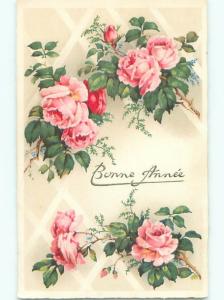 Very Old Foreign Postcard BEAUTIFUL FLOWERS SCENE AA4523