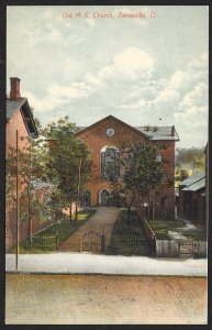 Old ME Church Zanesville Ohio Unused c1910s