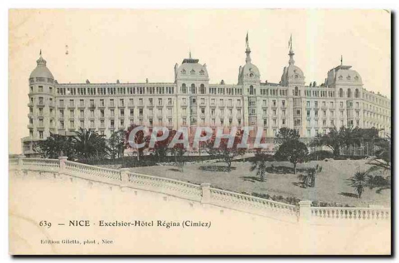 Postcard Old Nice Excelsior Hotel Regina in Cimiez