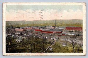 J88/ Huntington West Virginia Postcard c1910 C&O Railroad Shops 487