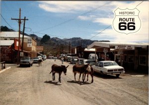 2~4X6 Postcards ROUTE 66~AZ Arizona OATMAN~Street Scene/Burros & TWO GUNS~Bridge