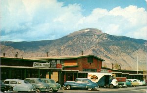 Postcard NV Babbit Shopping Center Pharamcy Grocery Cars 50s