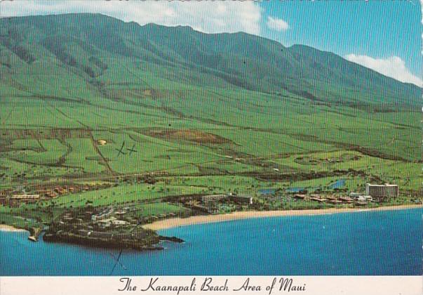 Hawaii Maui Kaanapali Beach Aerial View 1977