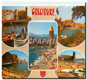 Modern Postcard Collioure P O Port Church Le Chateau Fort and the city